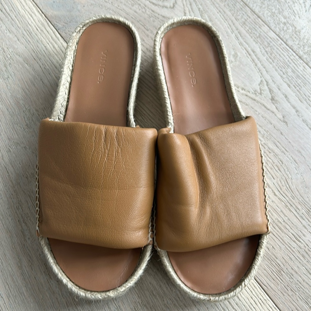 VINCE Jessie Espadrille Leather Slides
